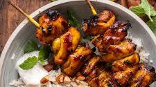 Citrus Chicken Kebabs with Cardamom Rice