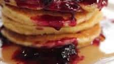 Cornmeal Pancakes with Blueberry Syrup