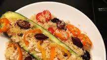 Couscous Stuffed Zucchini Boats