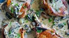 Creamy Garlic Mushroom Pork Chops