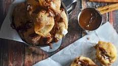 Crispy Cinnamon-Sugar-Coated Cream Cheese Wontons With Nutella-Dulce de Leche Dipping Sauce Recipe