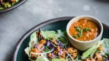 Crispy Sesame Tofu and Mushroom Lettuce Wraps