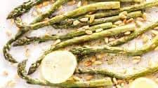 Curry Roasted Asparagus with Pine Nuts