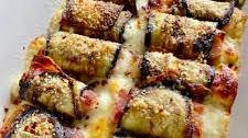 Eggplant Prosciutto Mozzarella Roll Ups