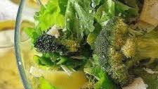 Escarole Salad with Roasted Broccoli Salad and Tapenade Dressing