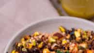 Fall Farro Grain Bowl with Roasted Veg and Crispy Cheese