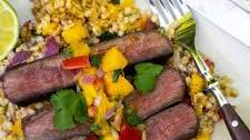 Flank Steak with Mango Farro Salad for Two