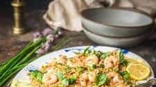 Garlic Butter Shrimp Couscous with Broccoli