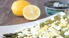 Garlic Lemon Grilled Asparagus with Feta Cheese