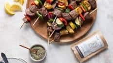 Garlic Pepper Steak Kebabs