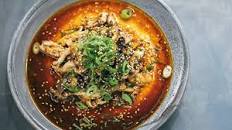 Garlic soy mushrooms on dashi silken egg
