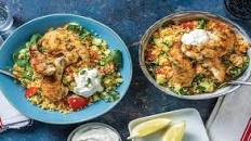 Garlicky Chicken & Carrot Couscous with Lemon Yoghurt & Mint