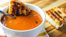 Grilled Cheese Sandwiches and Rustic Tomato Basil Soup