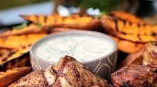 Grilled Cinnamon Chicken with Sweet Potato Wedges