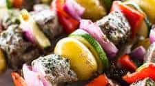 Grilled Herbed Steak Skewers with Chimichurri