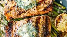 Grilled Salmon with Lemon Dill Butter