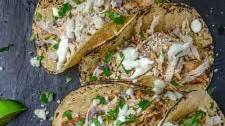 Grilled Spicy Chicken Tacos with Avocado Crema