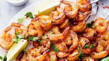 Grilled Spicy Lime Shrimp with Creamy Avocado Cilantro Sauce