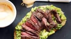 Grilled Steak, Avocado, and Spicy Crema Sandwiches Recipe