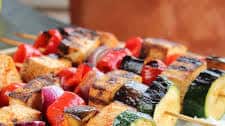Grilled Tofu Skewers with Sriracha Sauce