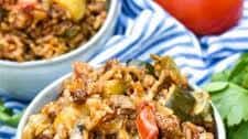 Ground Beef Zucchini & Rice Skillet