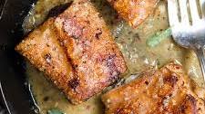 Herb Roasted Pork Belly with Shallot Mustard Sauce