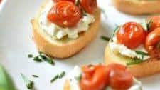 Herbed Goat Cheese Crostini Recipe with Roasted Cherry Tomatoes