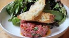 Italian beef tartare, Parmigiano Reggiano croutons |