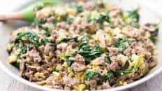 Joe's Special (Scrambled Eggs with Spinach, Beef, and Mushrooms)