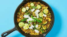 Lamb Couscous Pilaf with Zucchini and Mint Yoghurt