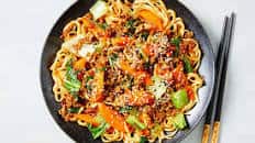 Lamb Noodle Stir-Fry with Hoisin Sauce and Sesame