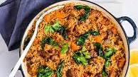 Lamb, Spinach and Rice Casserole