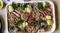 Lamb with barley salad