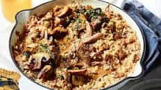 Lamb with porcini, white wine and lemon risotto recipe