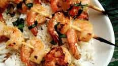 Lemon, Garlic and Basil Shrimp Skewers