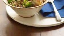 Lemon-garlic shrimp with couscous and broccoli