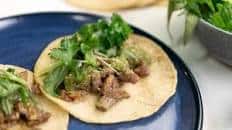 Lemongrass beef tacos