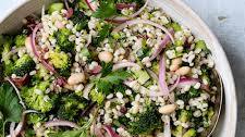 Lemony Broccoli Barley and White Bean Salad