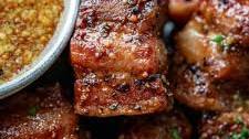 Maple Mustard Pork Belly Bites