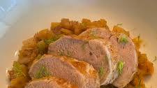 Maple Mustard Pork Tenderloin with Apples, Fennel and Onion
