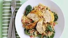 Moroccan chicken with almond & spinach couscous