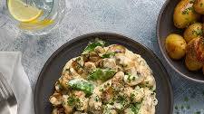 One Pan Creamy Chicken & Mushrooms