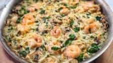 One Pot Cheesy Shrimp Quinoa-Rice Bake