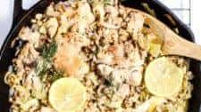 One Skillet Chicken with Leeks and Farro