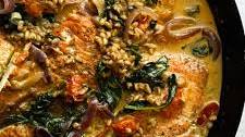 One Skillet Creamed Spinach Salmon With Farro