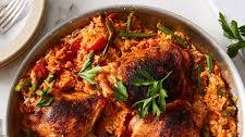 One-Skillet Paprika Chicken Thighs & Pepper Rice