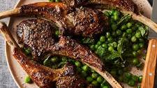 Pan-Fried Lamb Chops With Minted Pea Salad