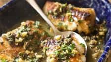 Pan Seared Cod with a Caper, Parsley and Lemon Sauce