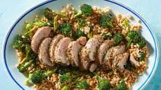 Parmesan & Herb Pork Roast with Broccoli-Farro Salad