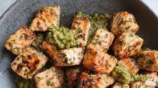 Pistachio Pesto Salmon Bites